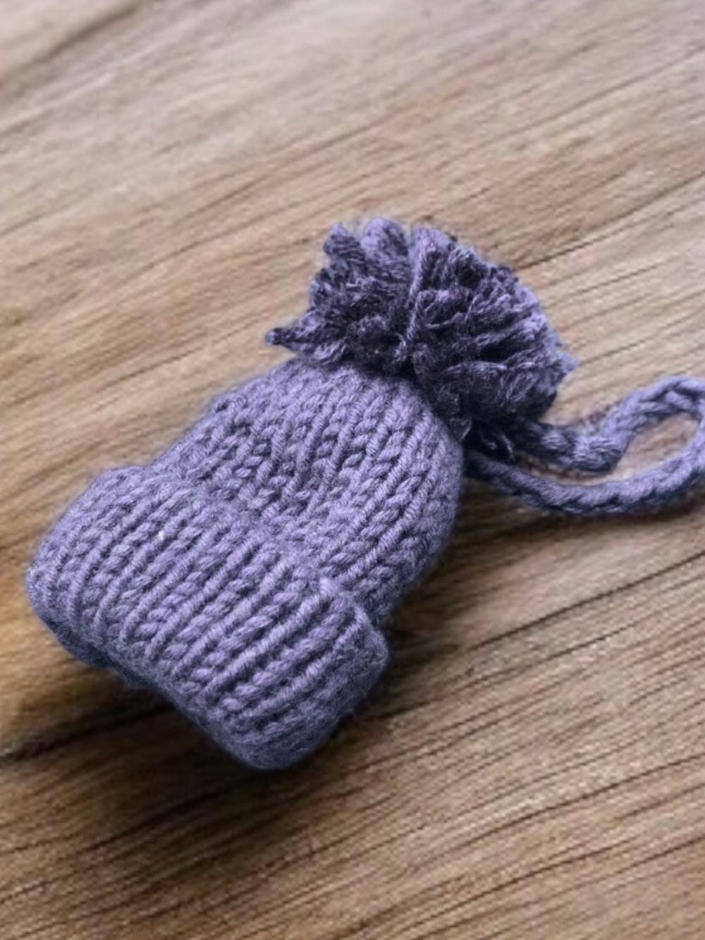 Hand Knit Mini Hat Beanie with Pom-Pom Purse Charm| Tree Ornament | Gift Topper
